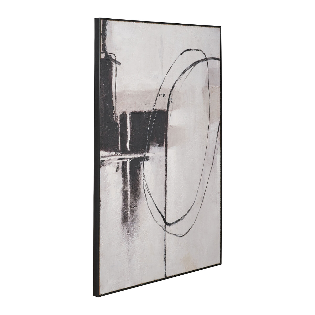 140x100cm Monochrome Abstract Canvas with Black Frame black/white, SO'HOME