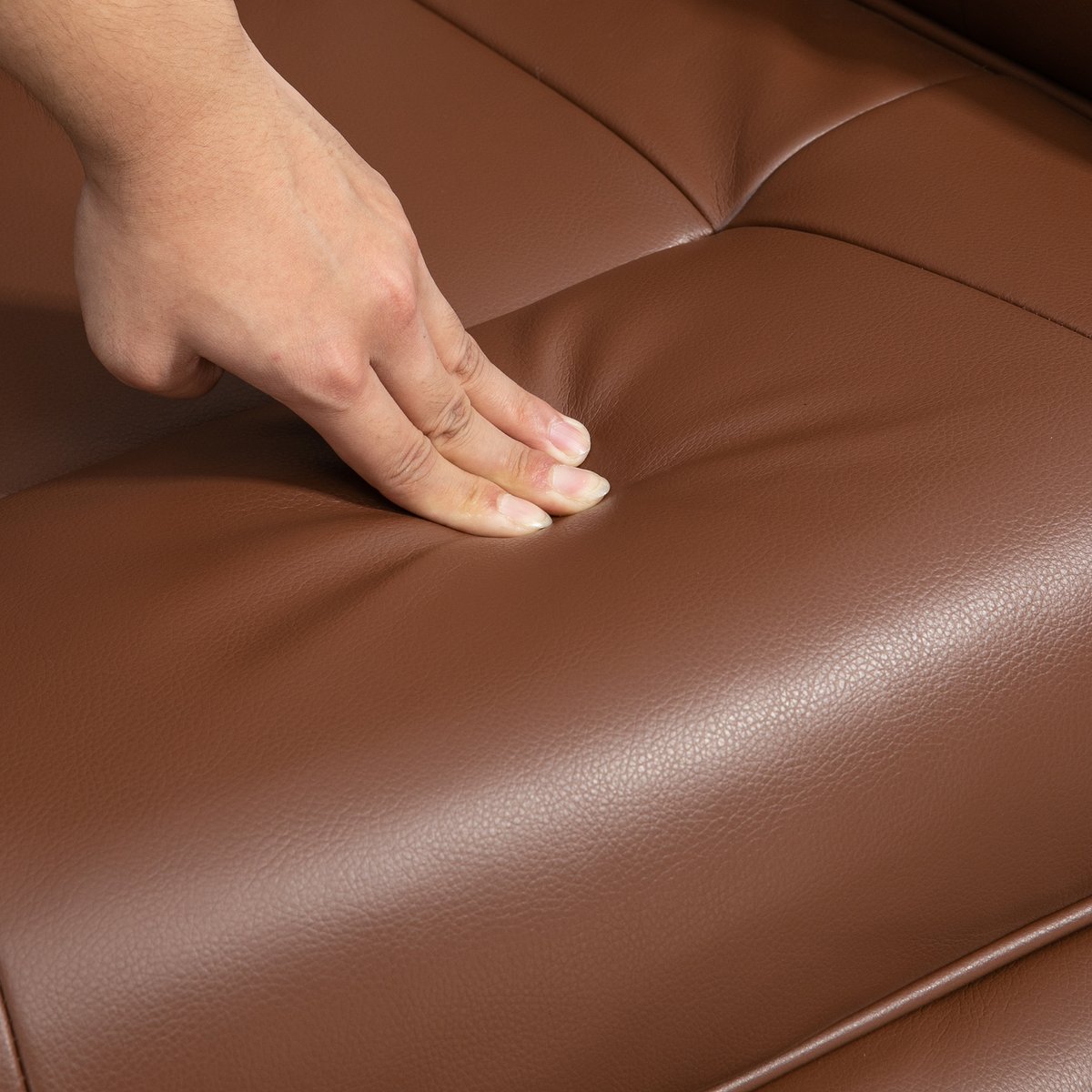 Fauteuil inclinable Revêtement synthétique marron, HOMCOM