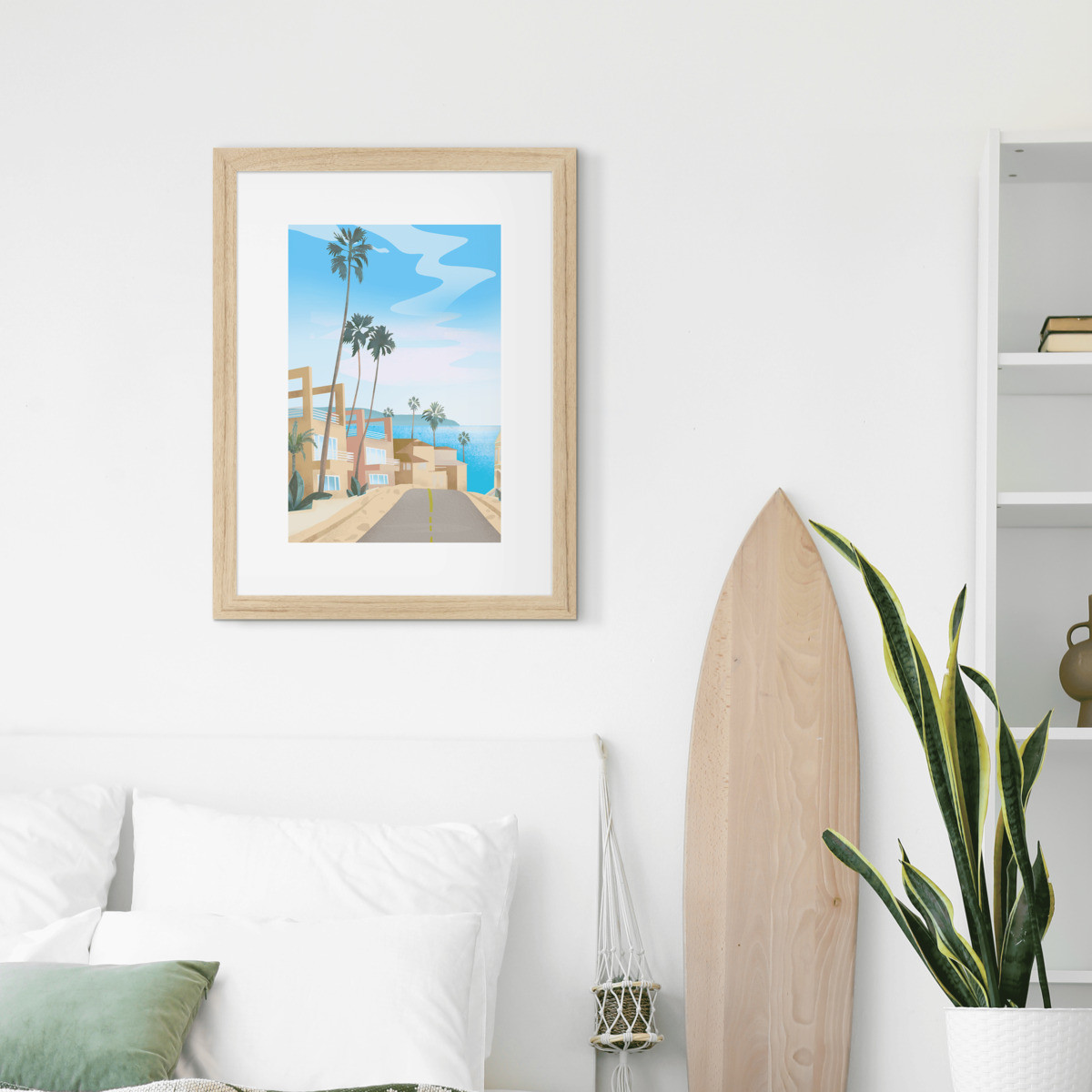 Affiche encadrée Escapade, cadre en chêne, 30x40cm multicolore-bois massif fsc, CEANOTHE