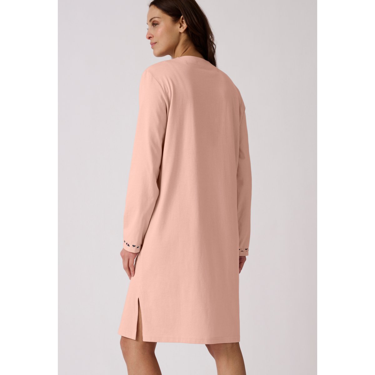 Liquette maille jersey, long 95 cm rose imp., DAMART