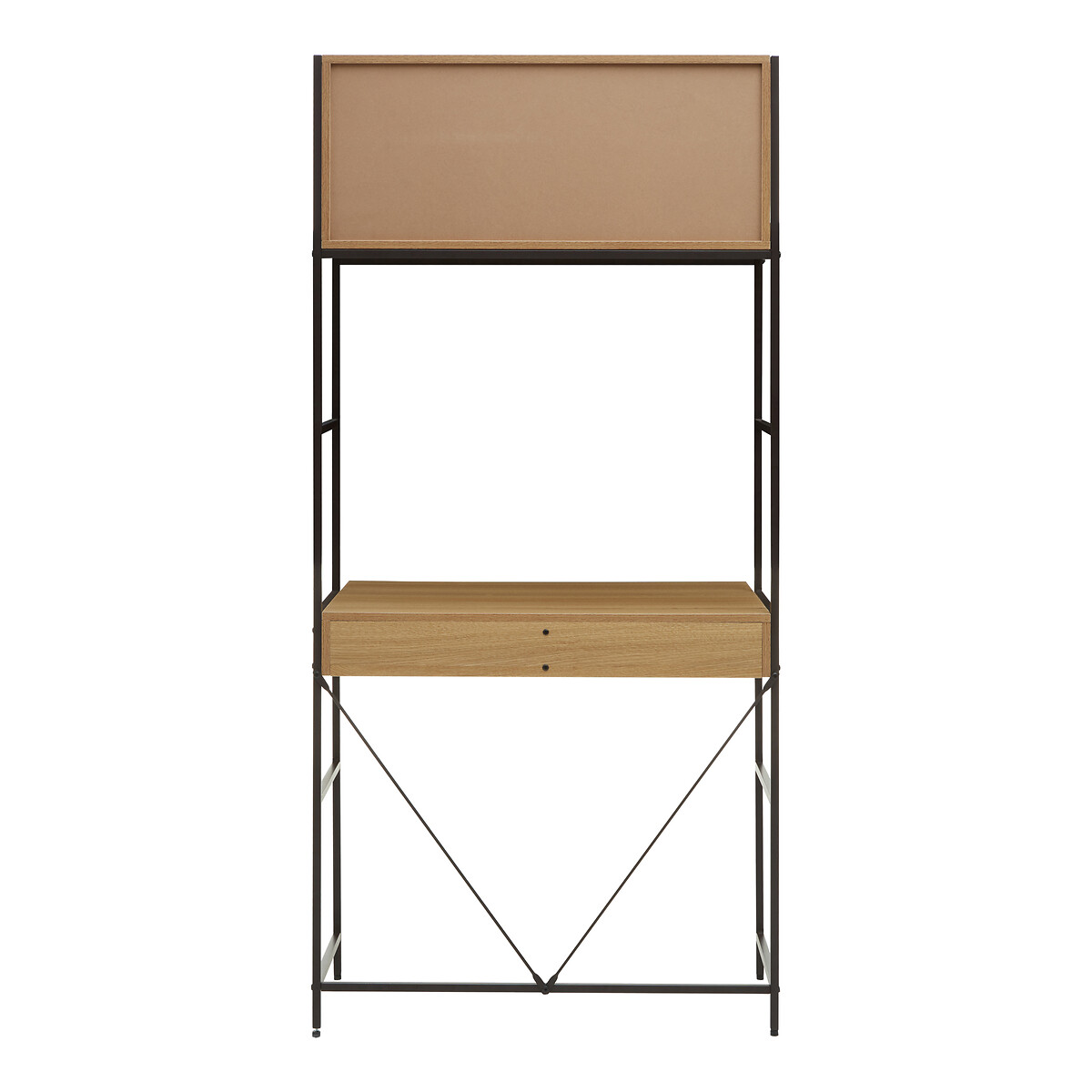 Franklin Industrial Oak Desk Unit natural, SO'HOME