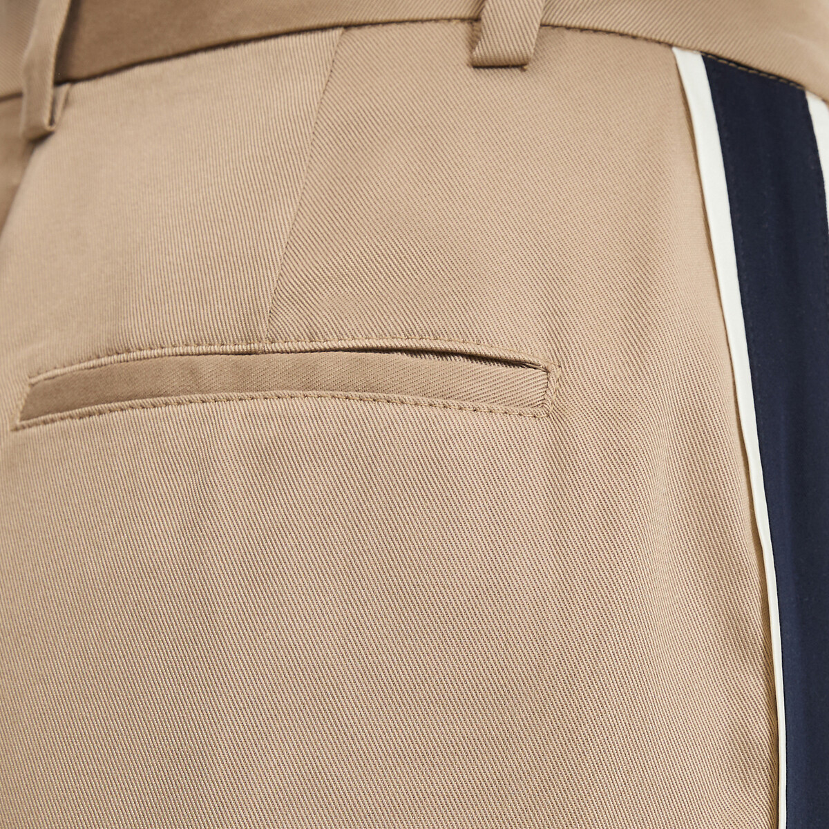 Lyocell Side Stripe Wide Leg Trousers beige, LA REDOUTE COLLECTIONS