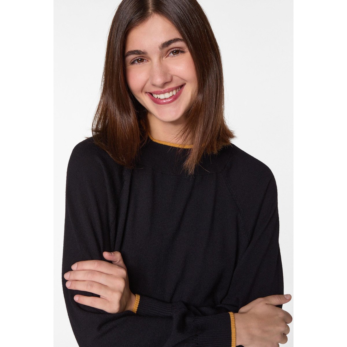 Pull col rond en laine mérinos noir, RODIER