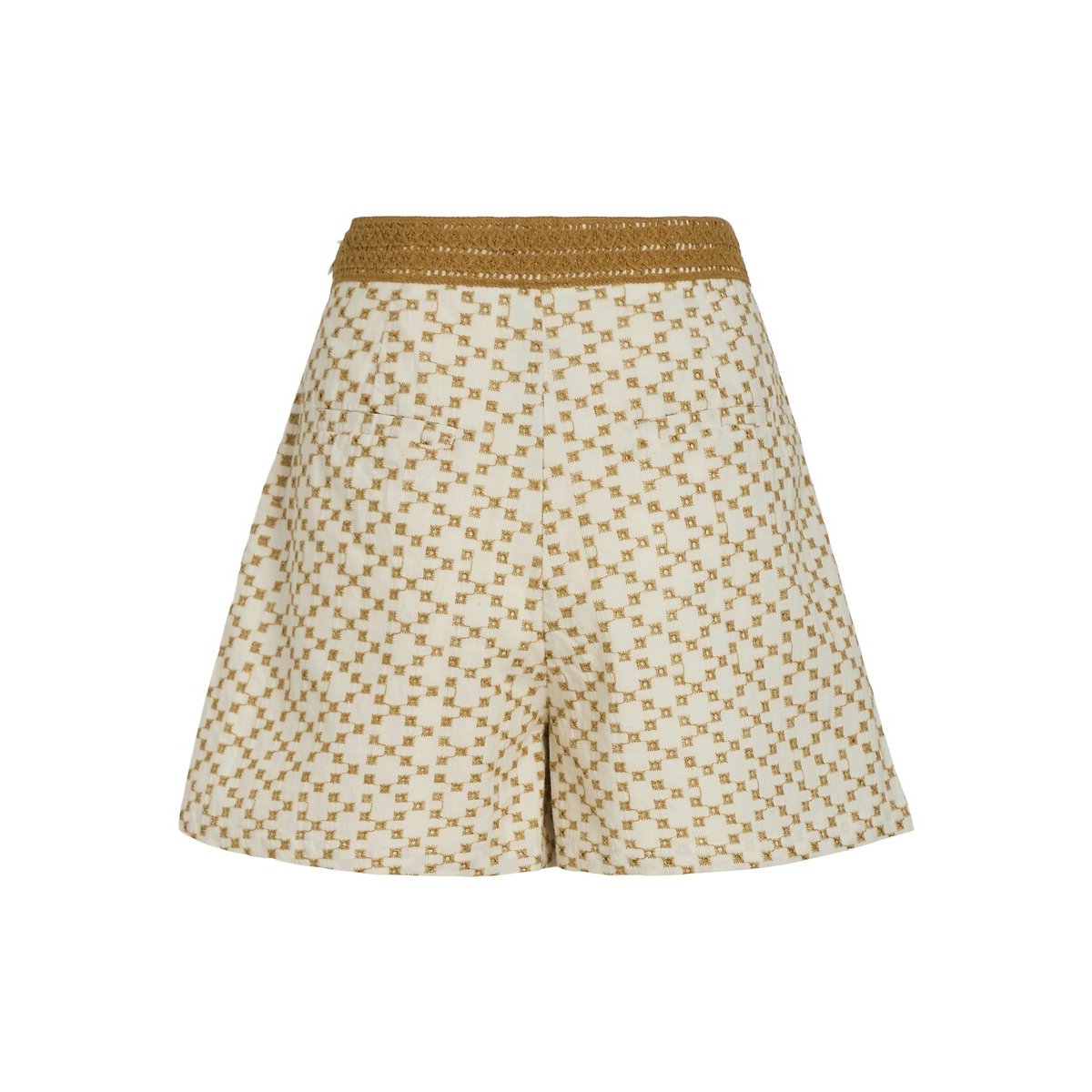 Embroidered High Waist Shorts ecru , VILA