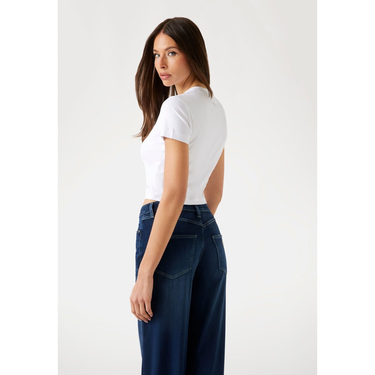 T-Shirt Logo Boxy blanc, GUESS