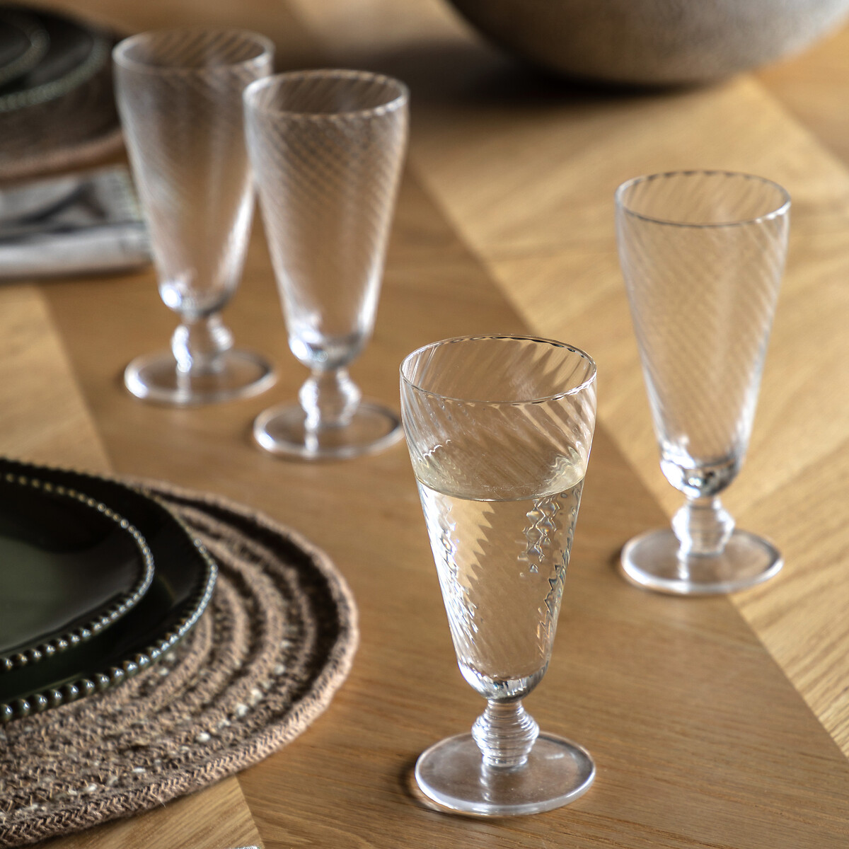 Set of 4 Vela Champagne Flutes in Clear transparent, ÉDITÉ
