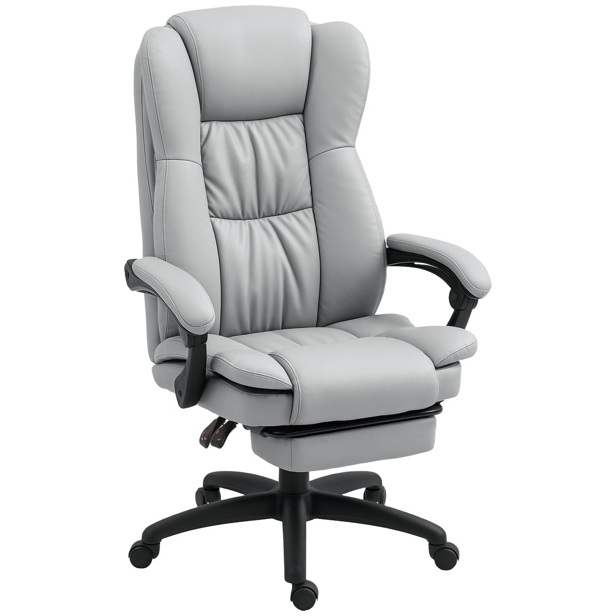 Fauteuil de bureau avec fonction massage gris clair, HOMCOM