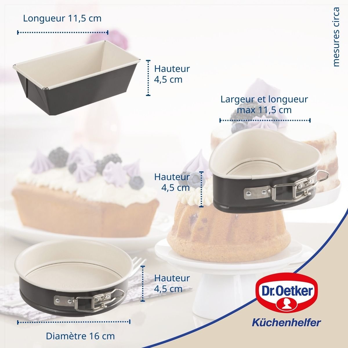 Set de 3 mini moules EXCLUSIVE blanc, DR OETKER