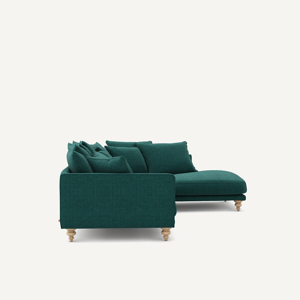 Canapé d'angle, en toile jaspée, LAZARE vert de minuit, AM.PM
