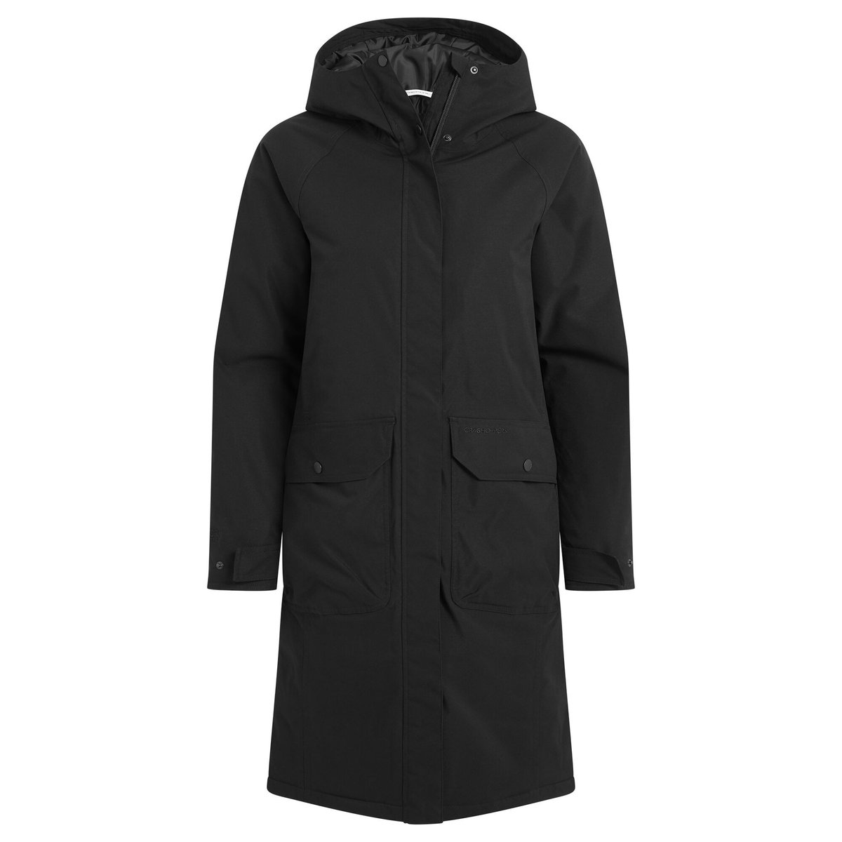 Veste imperméable longue et unie à capuche ROSALIND noir, CRAGHOPPERS