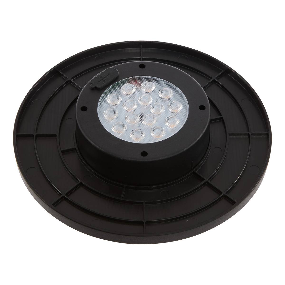 Lampe solaire à poser en corde tressée LINY gris graphite, HESPERIDE