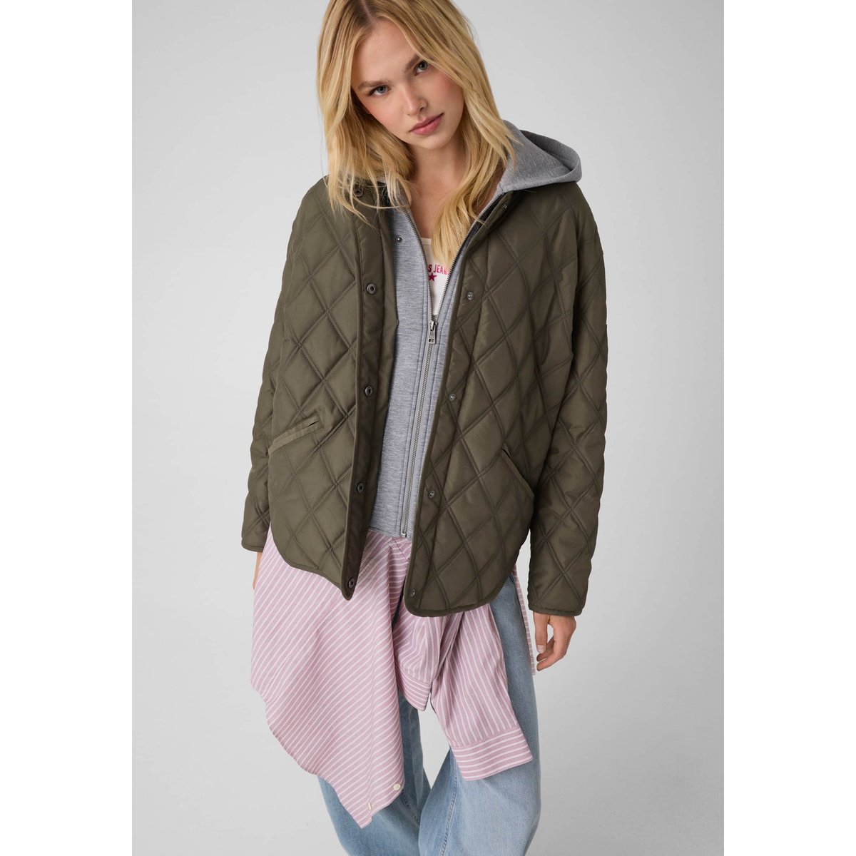 Veste Matelassée À Capuche vert, GUESS