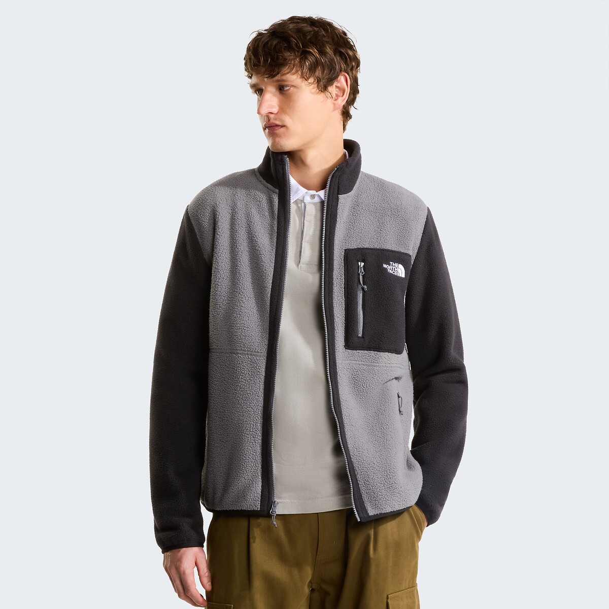 Sweater met rits en opstaande kraag grijs/zwart, THE NORTH FACE