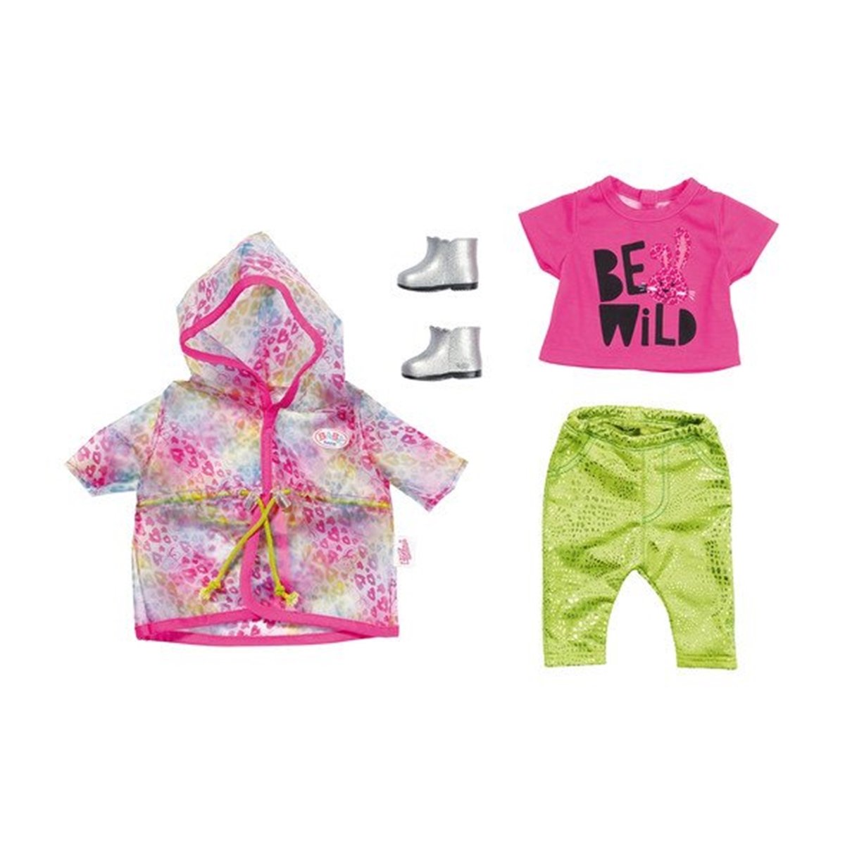 BABY Born Ensemble de pluie Arc-en-ciel luxueux et branché pour poupée de 43 cm multicolore, ZAPF CREATION