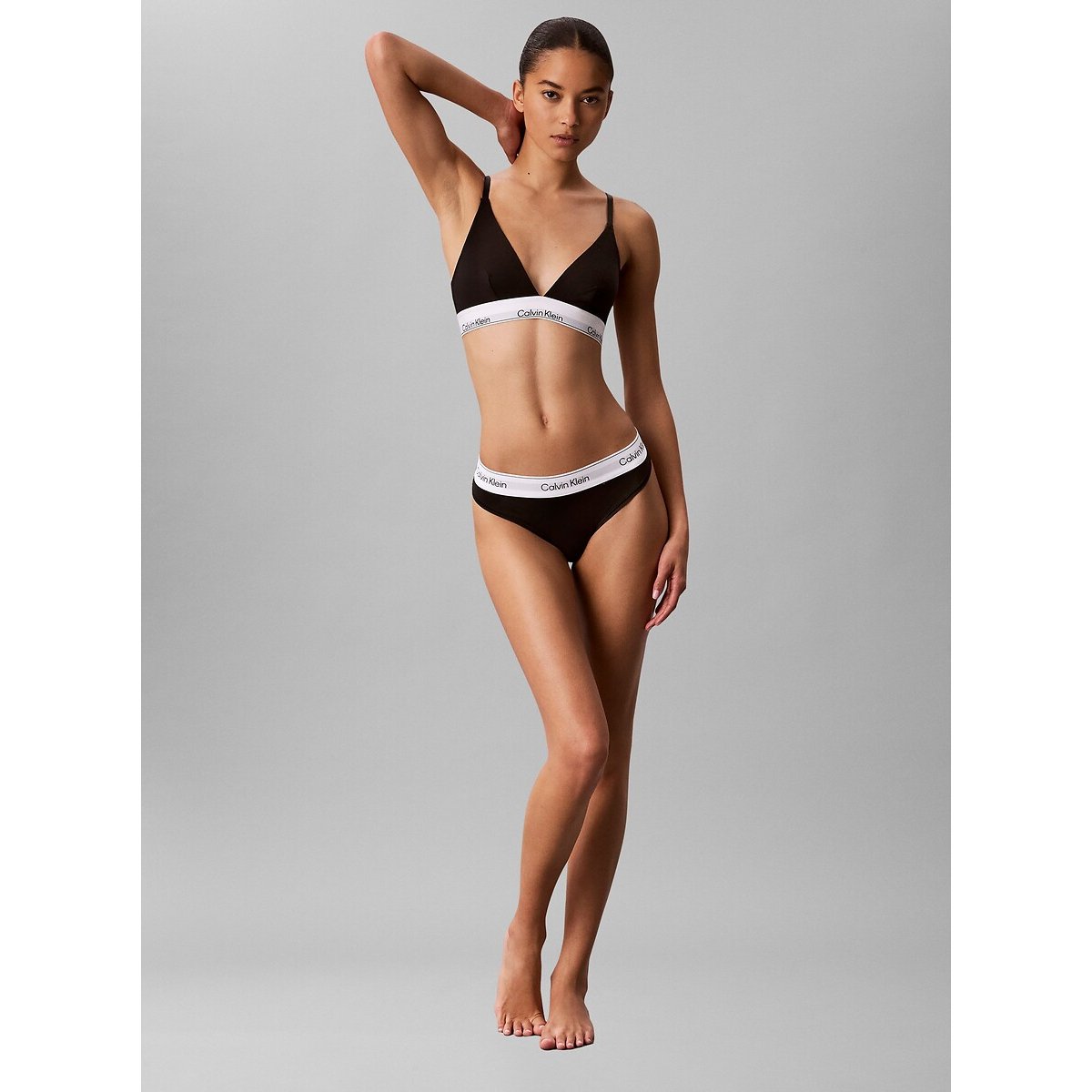 Lot de 2 strings ICON COTTON MODAL noir + bleu clair, CALVIN KLEIN UNDERWEAR