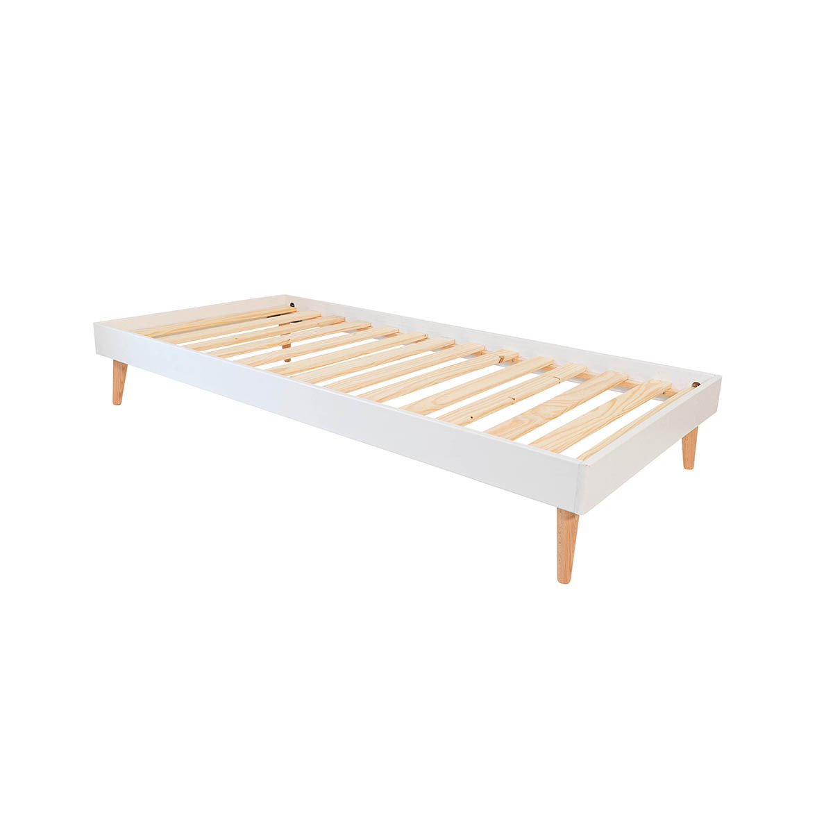Lit enfant avec pieds Bois massif  DARLA blanc, AKITEN RETAIL