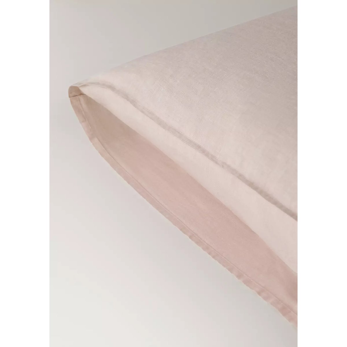 Deux taies d’oreiller 100 % lin mélangé 60x60 cm rose pâle, MANGO HOME