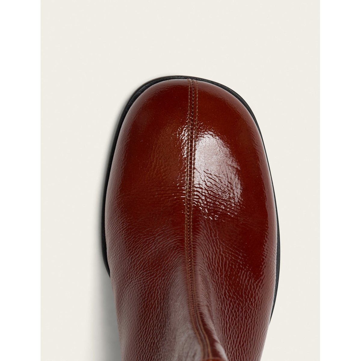 Bottines MOLI cuir plissé verni cognac, ODAJE