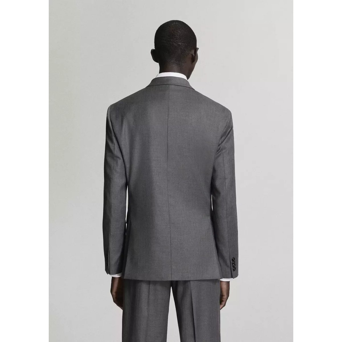 Veste de costume Monaco croisée slim-fit gris chiné moyen, MANGO MAN