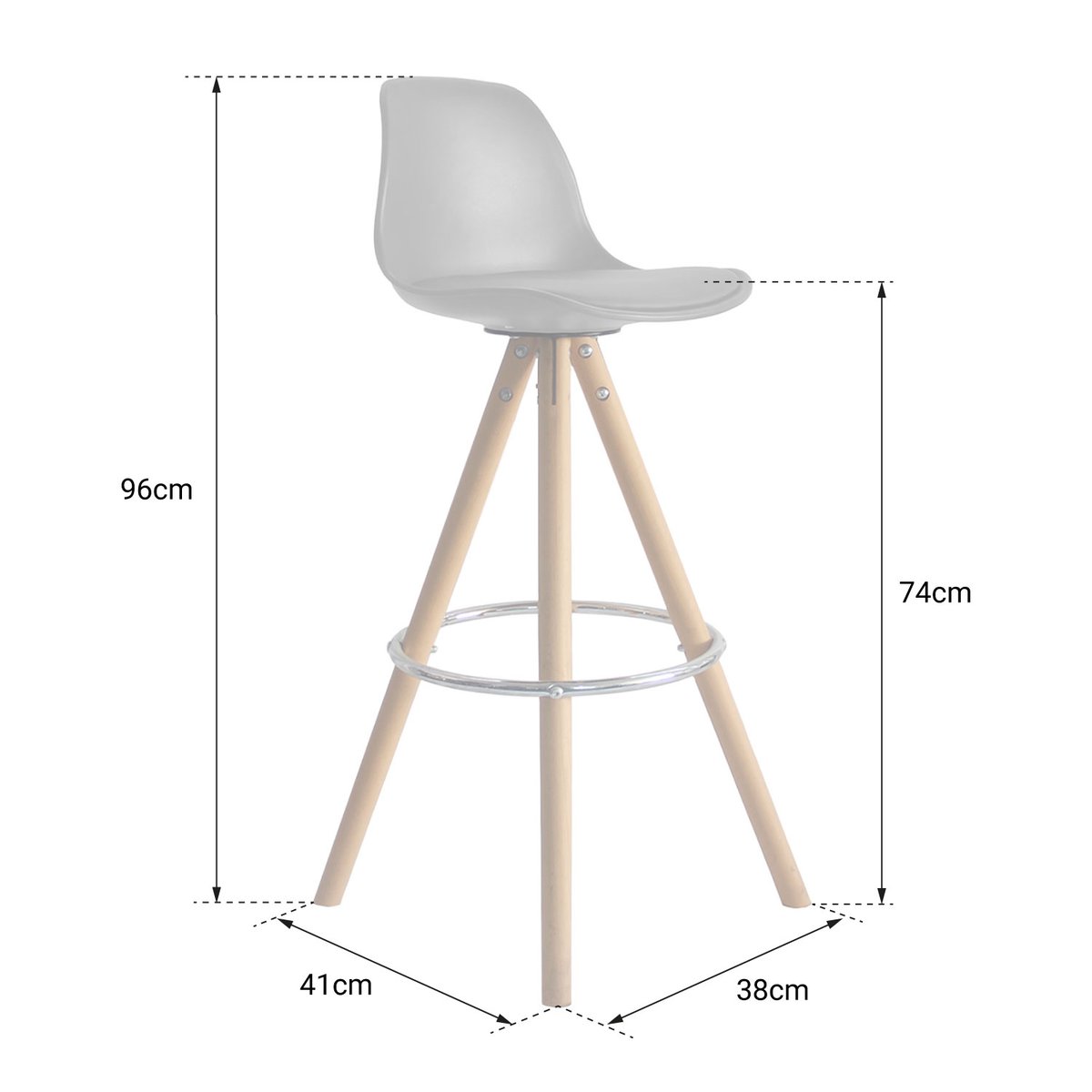 Tabourets scandinaves, lot de 2, TOBIAS noir, naturel, HAPPY GARDEN