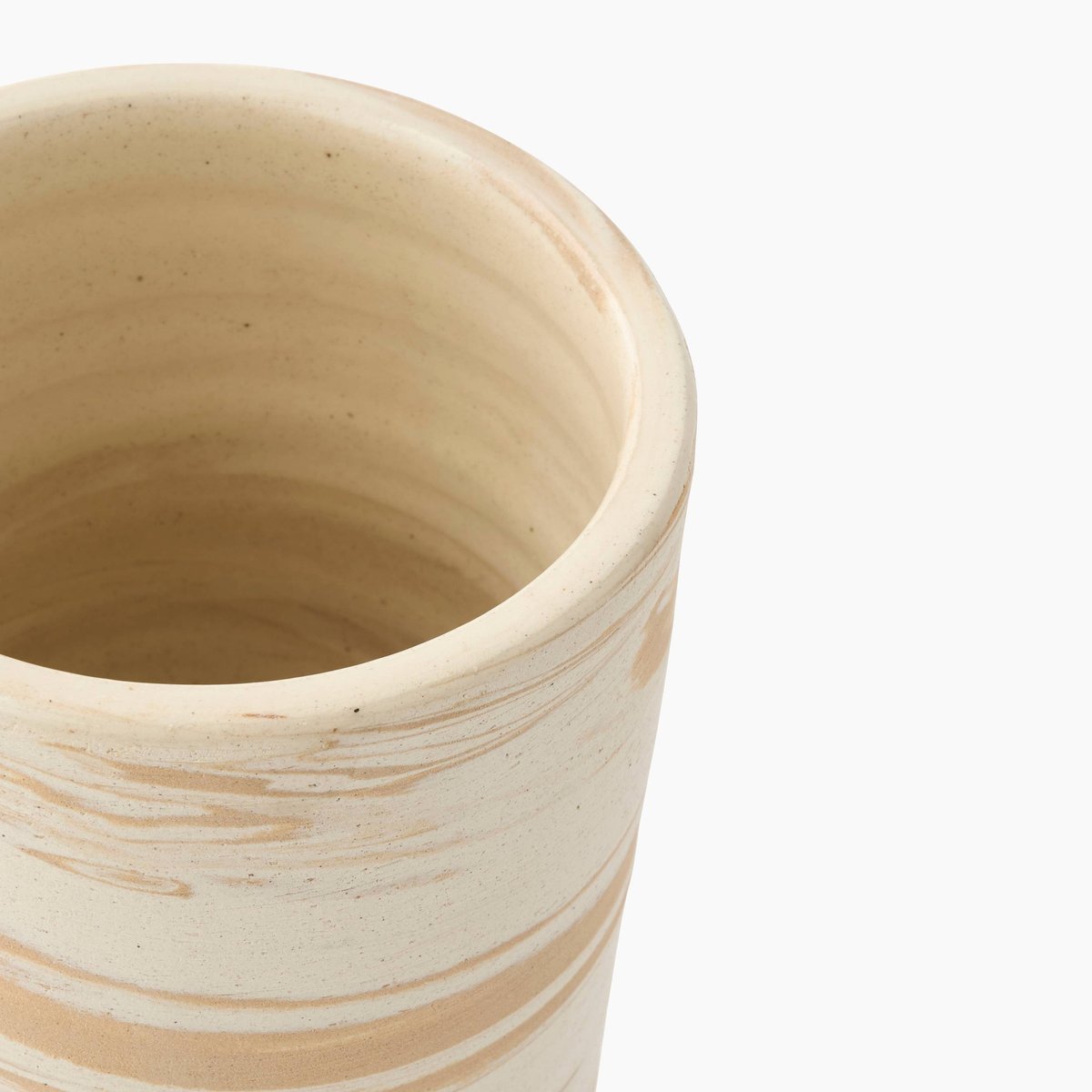 Vase tube,D12xH30cm, en céramique naturel, MONOPRIX