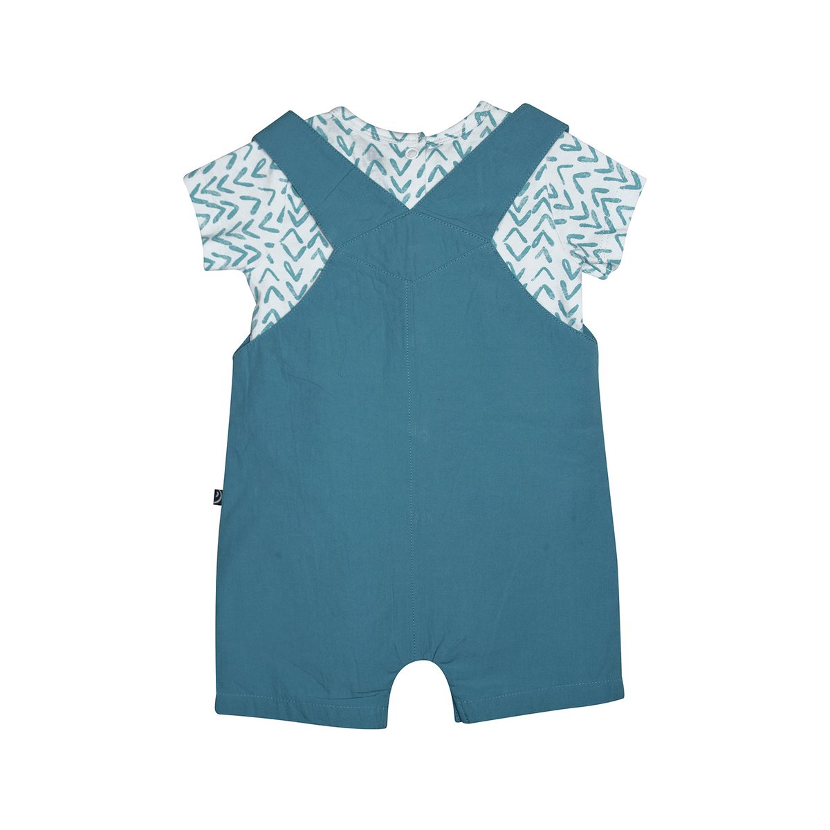Tshirt salopette octave court bebe bleu, SUCRE D'ORGE