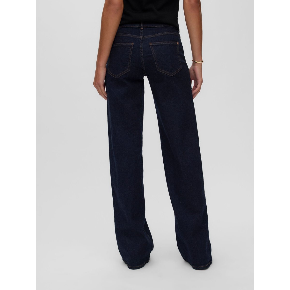 Jean À Coupe Large dark blue denim, VERO MODA