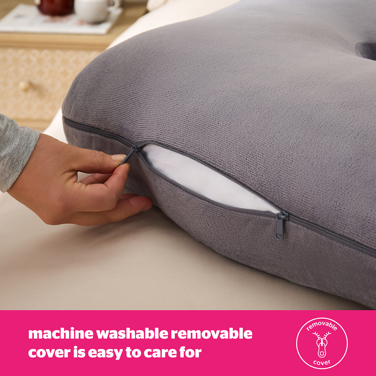 U Shaped Pregnancy Body Pillow grey, SILENTNIGHT