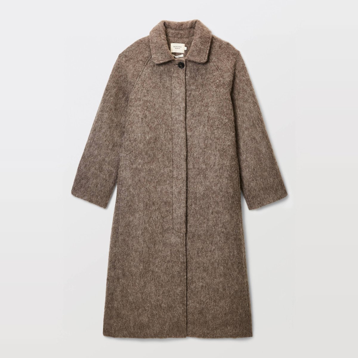 Manteau uni double boutonnage contenant de la laine elan, MONOPRIX