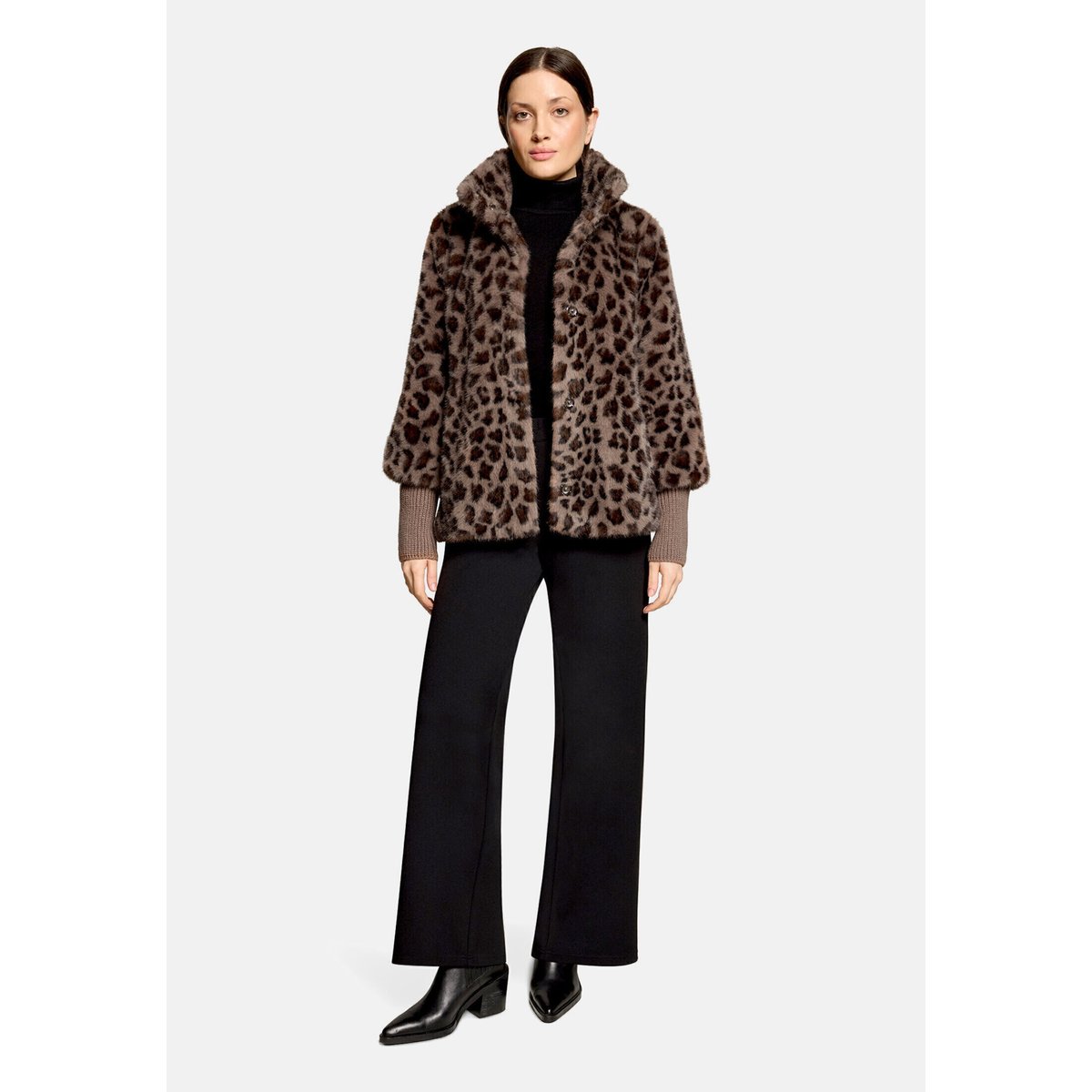Veste en peluche à col droit taupe/marron, BETTY BARCLAY