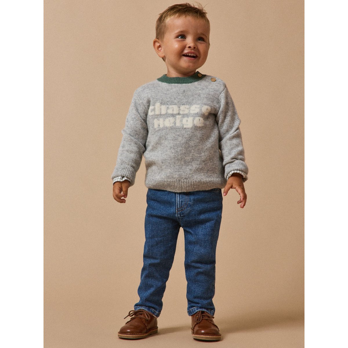 Pull ours  en laine gris chine, CYRILLUS