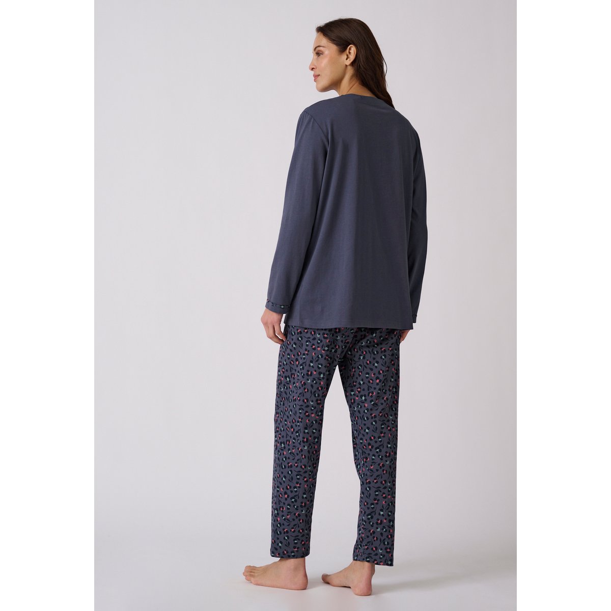 Pyjama manches longues bleu imp., DAMART