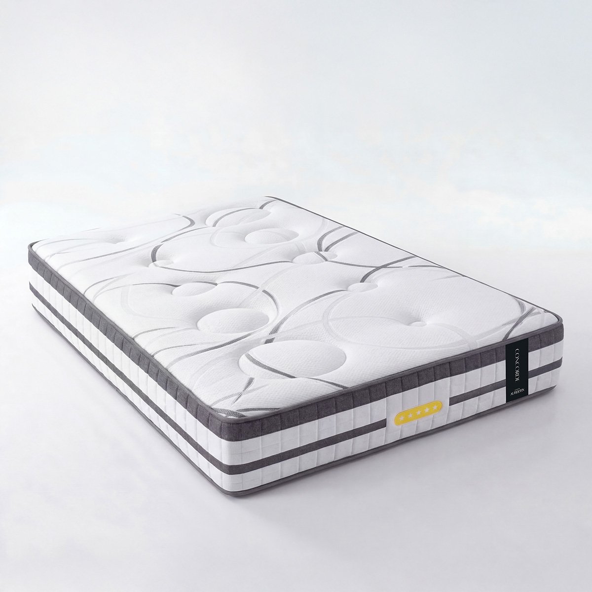 Matelas Ressorts ensachés CONCORDE - 26 cm d'épaisseur - Accueil équilibré, soutien ferme blanc, MAISON AUBERTIN