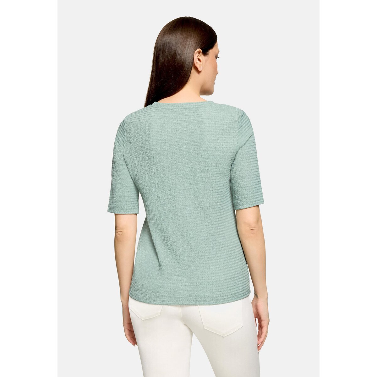 T-Shirt avec structure à encolure ronde chinois green, BETTY BARCLAY