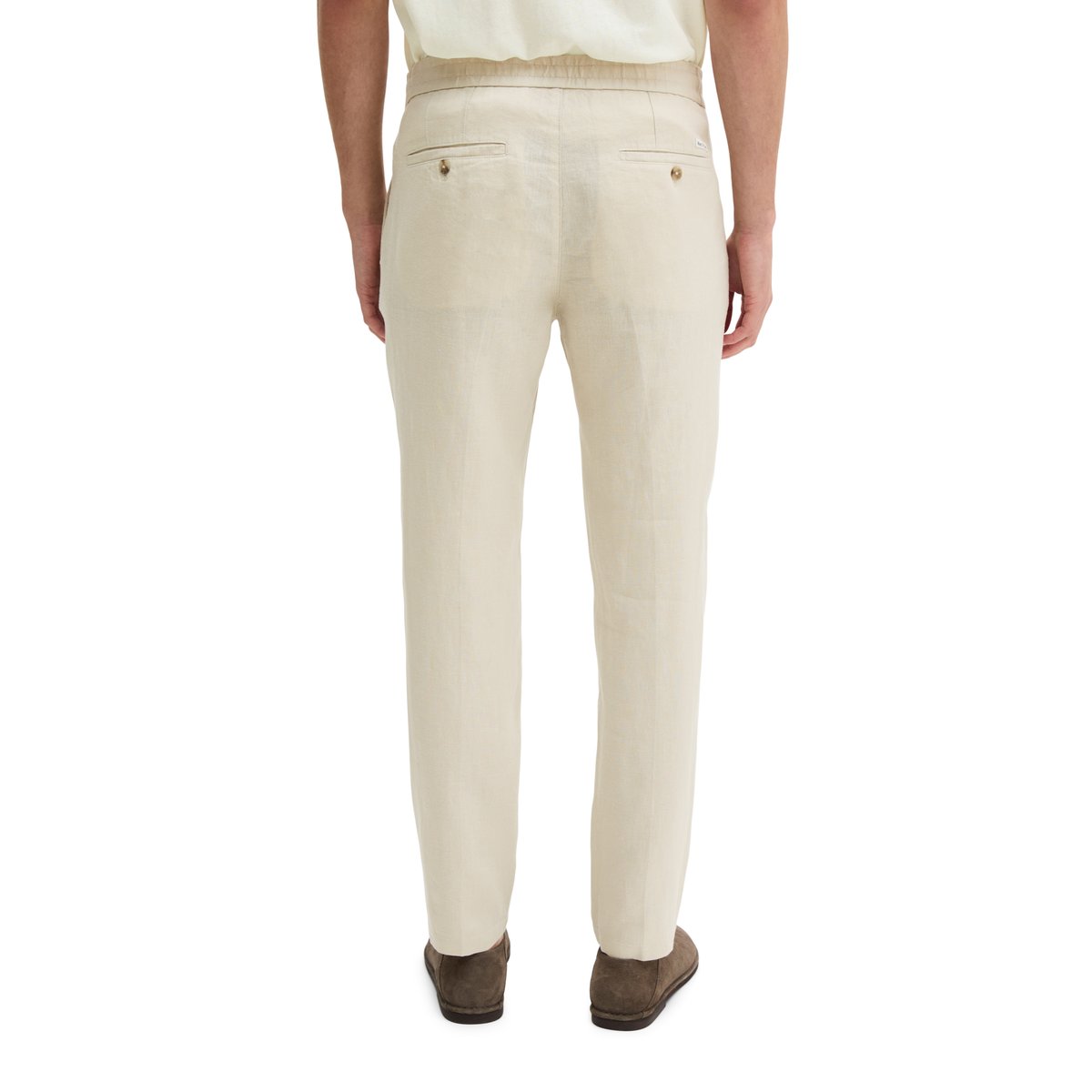 Pantalon en lin modèle Morot Jogger avec ceinture élastique gris clair, MARC O'POLO