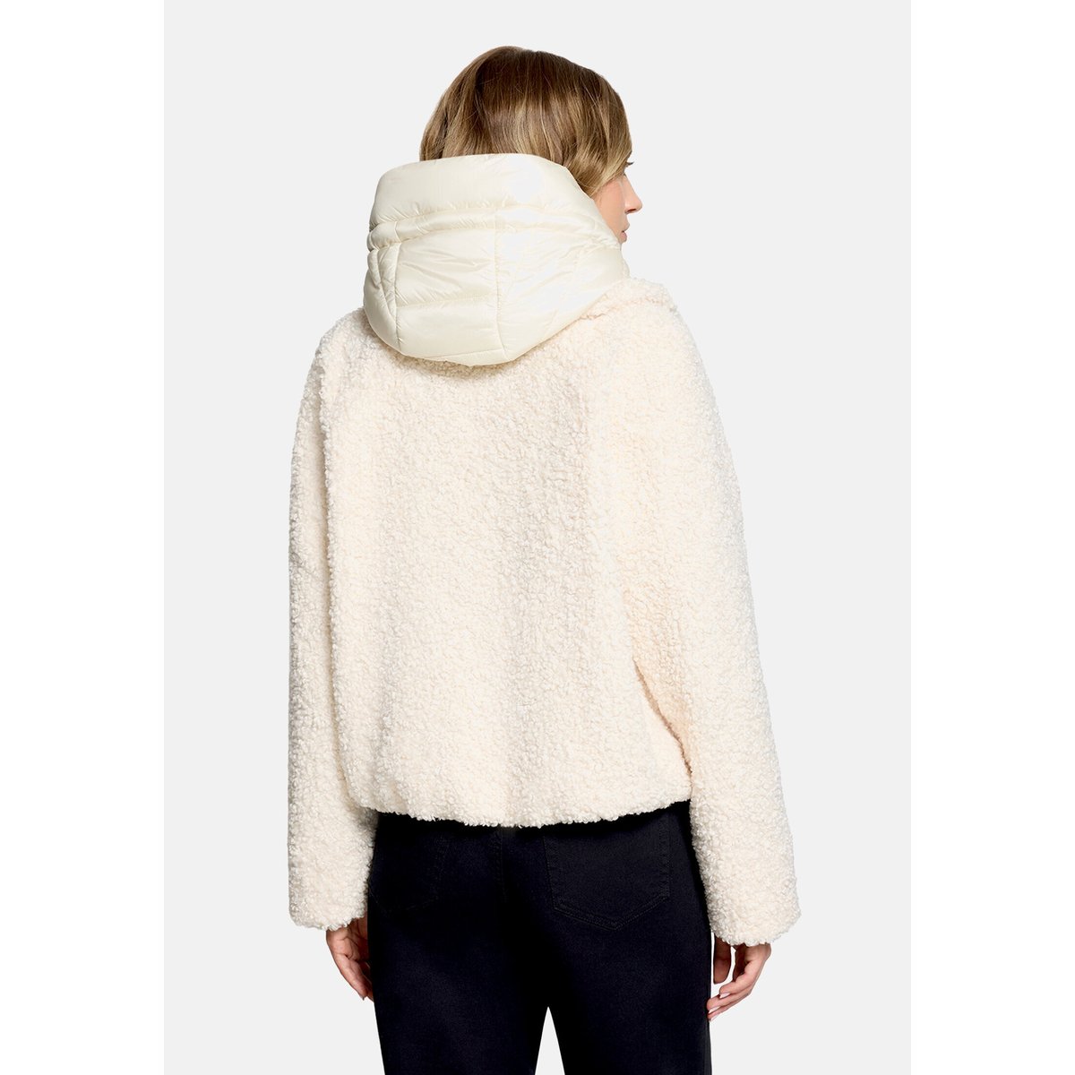 Veste en peluche avec partie veste sans manches amovible gris, AMBER & JUNE