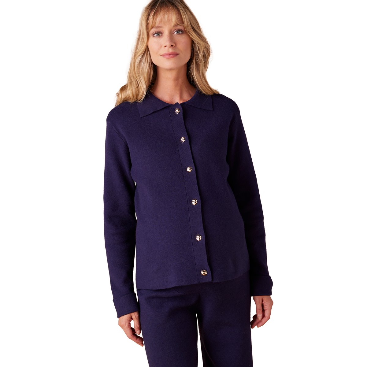 Ensemble gilet et pantalon large en trico marine, ENVIE DE FRAISE