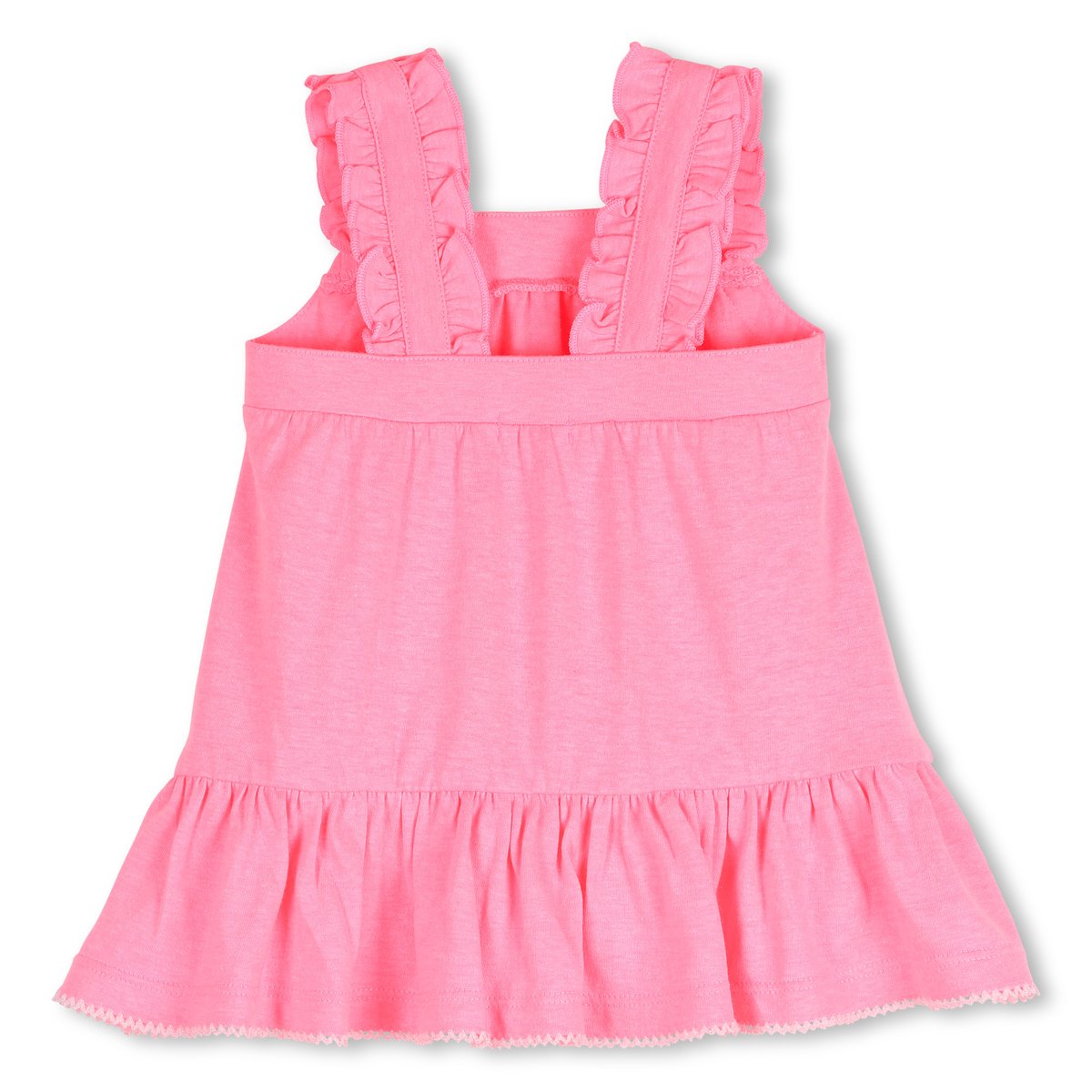 Robe à bretelles volantées rose fluo, BILLIEBLUSH