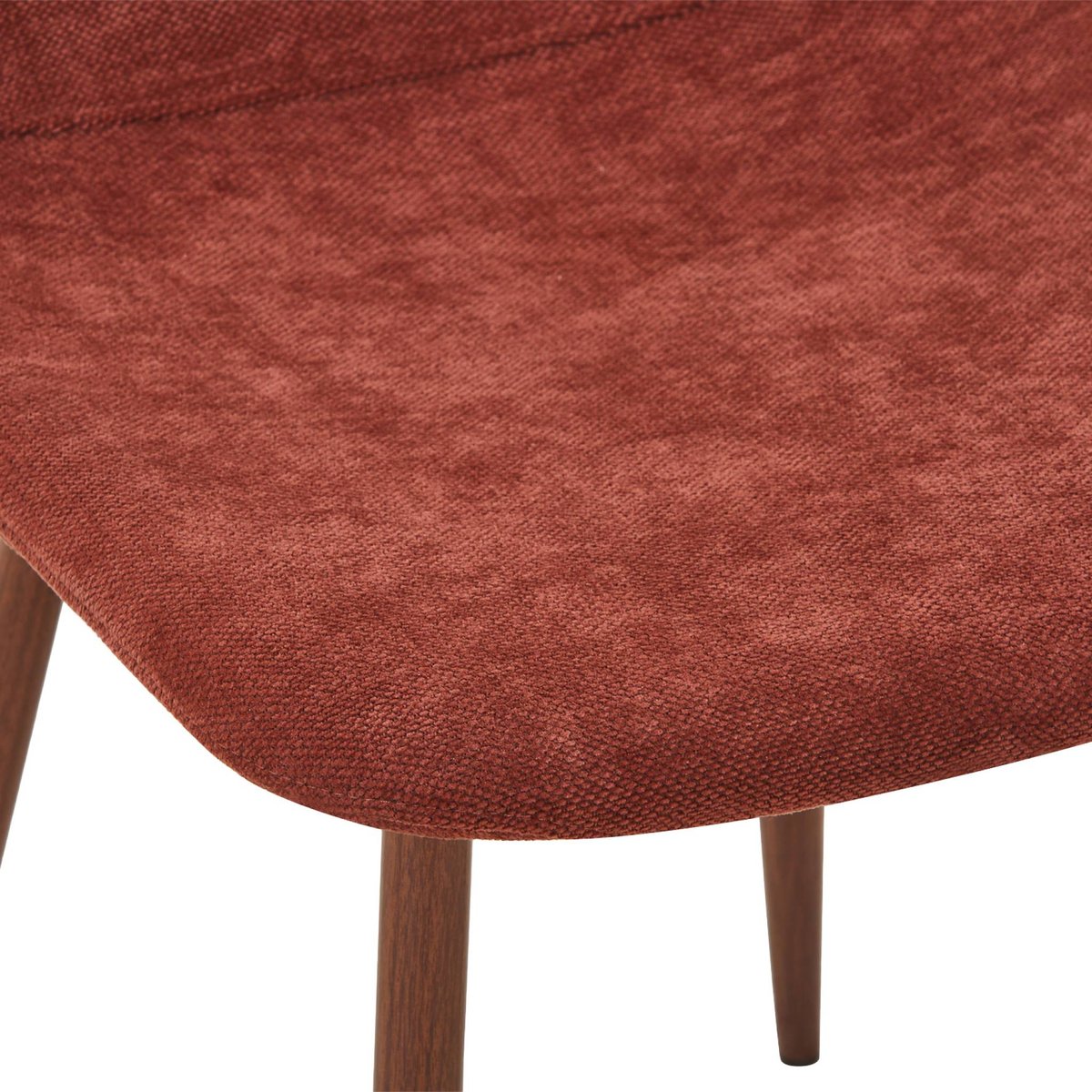 Chaise décor bois teinte noyer et tissu (lot de 2) VERA rouge, SWEEEK