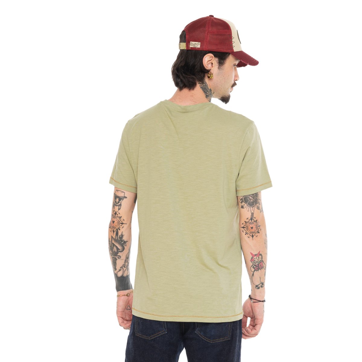 Tee shirt coton ZANE vert sauge/marron, VON DUTCH