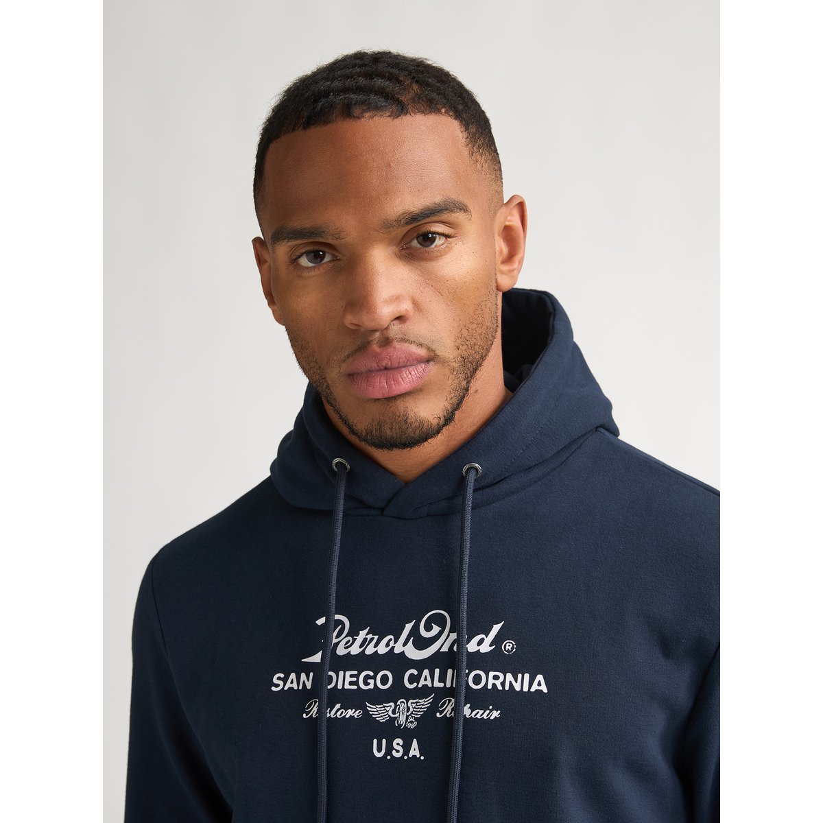 Hoodie artwork repair bleu navy blue, PETROL INDUSTRIES