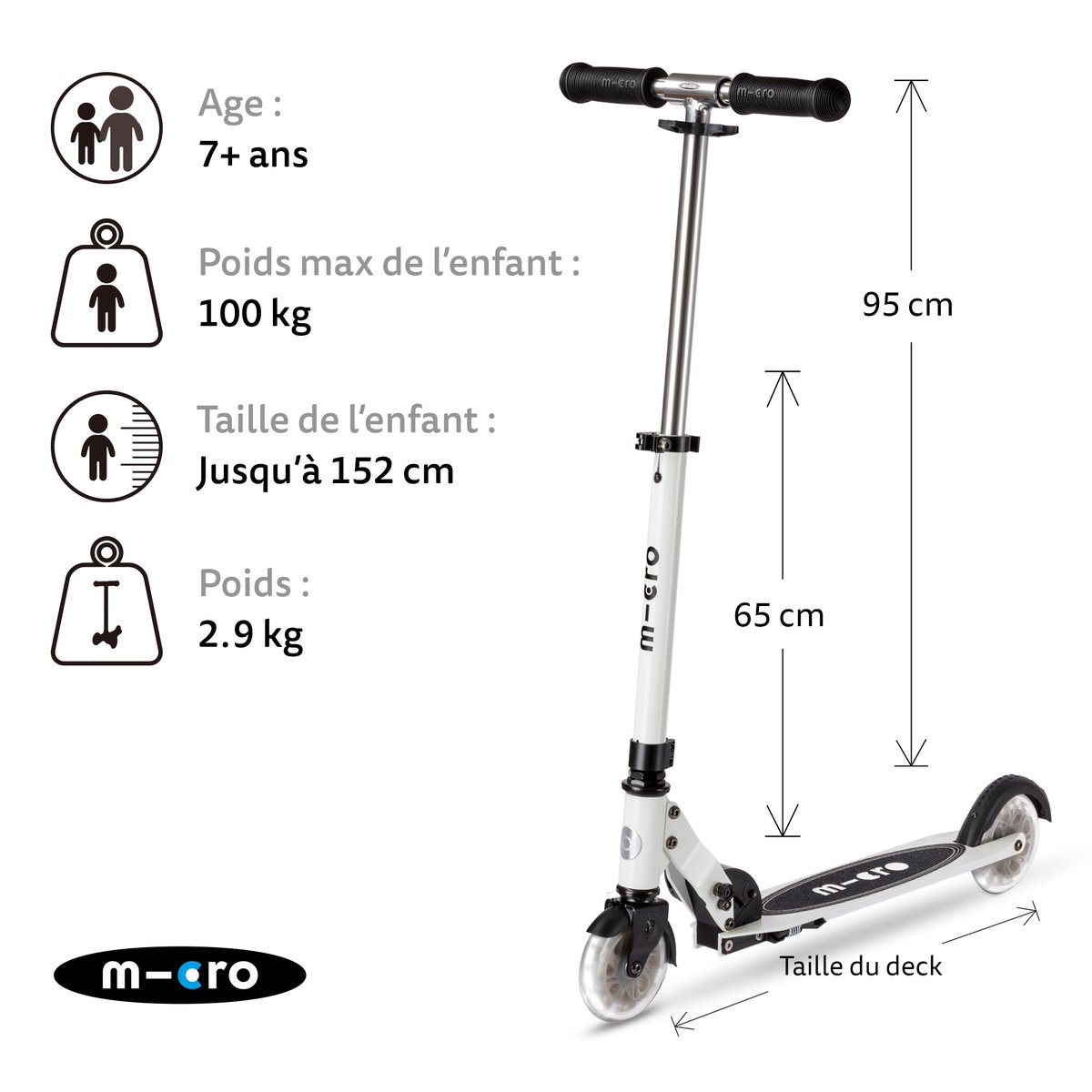 Micro Sprite LED - Glow blanc, MICRO MOBILITY