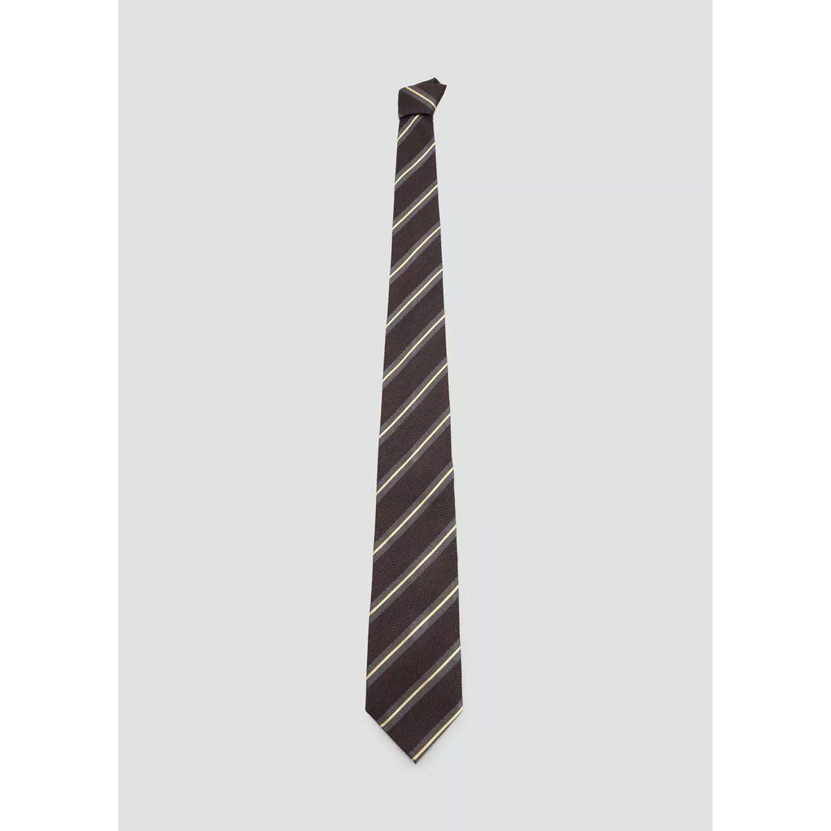 Cravate rayures combinées marron, MANGO MAN
