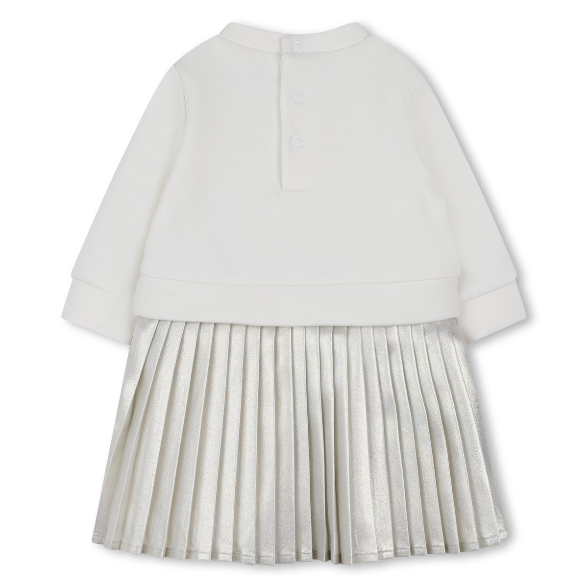 Robe manches longues bi-matières ecru dore, MICHAEL KORS