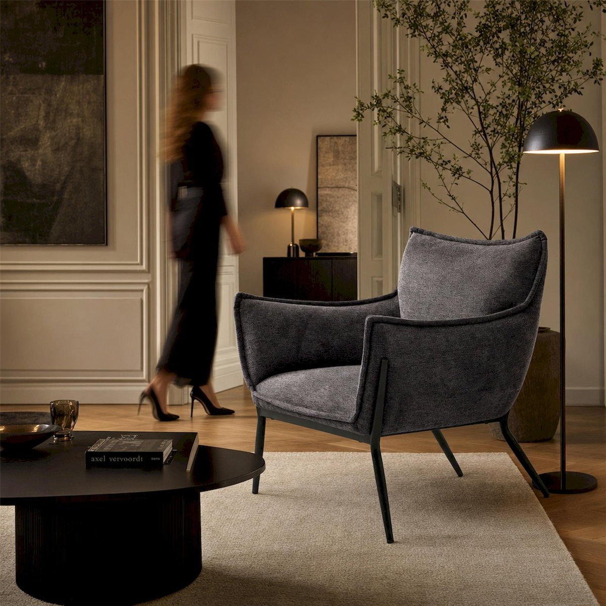 Fauteuil crapaud collection BIPPY gris foncé, RECOLLECTION
