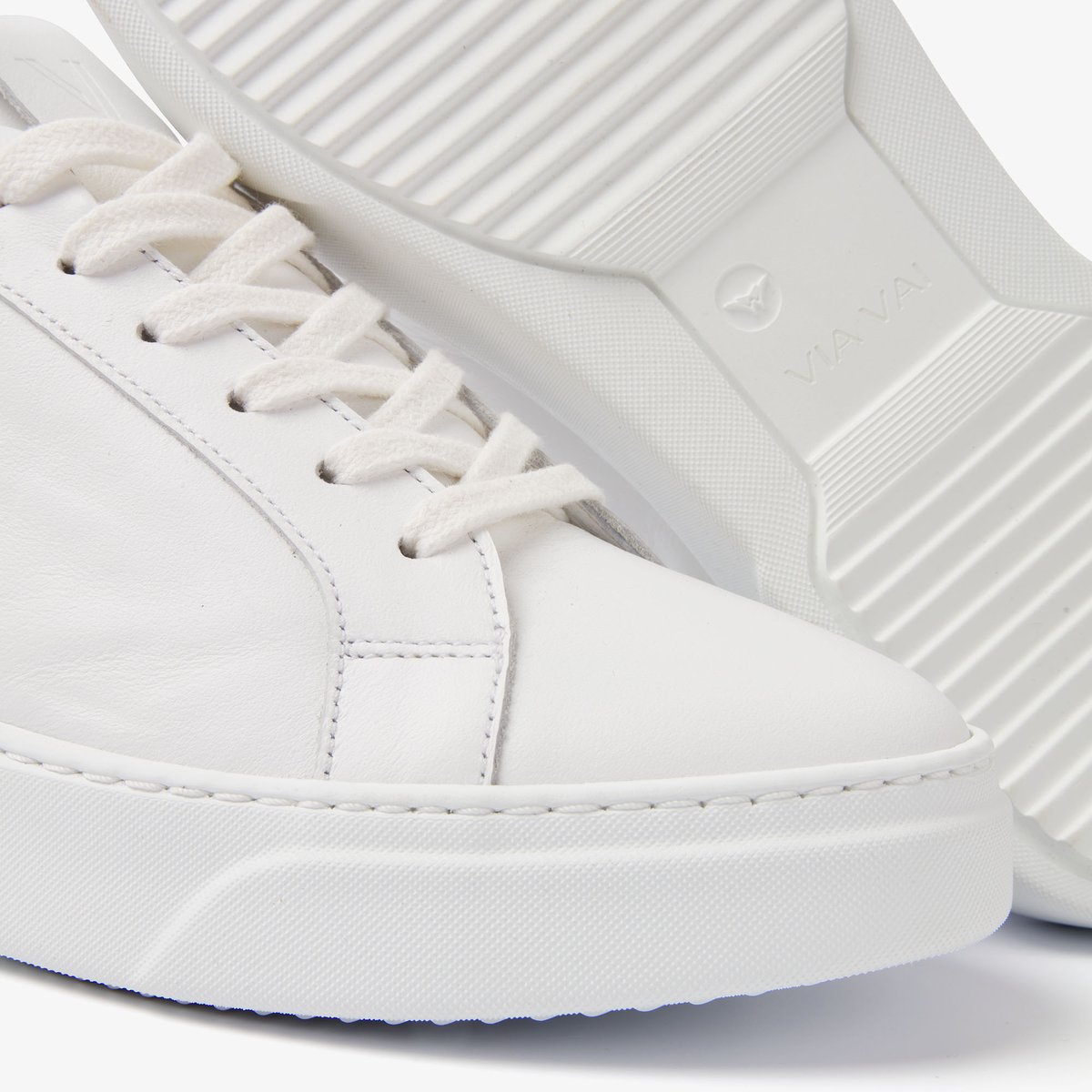Baskets en cuir JUNO UNI blanc, VIA VAI