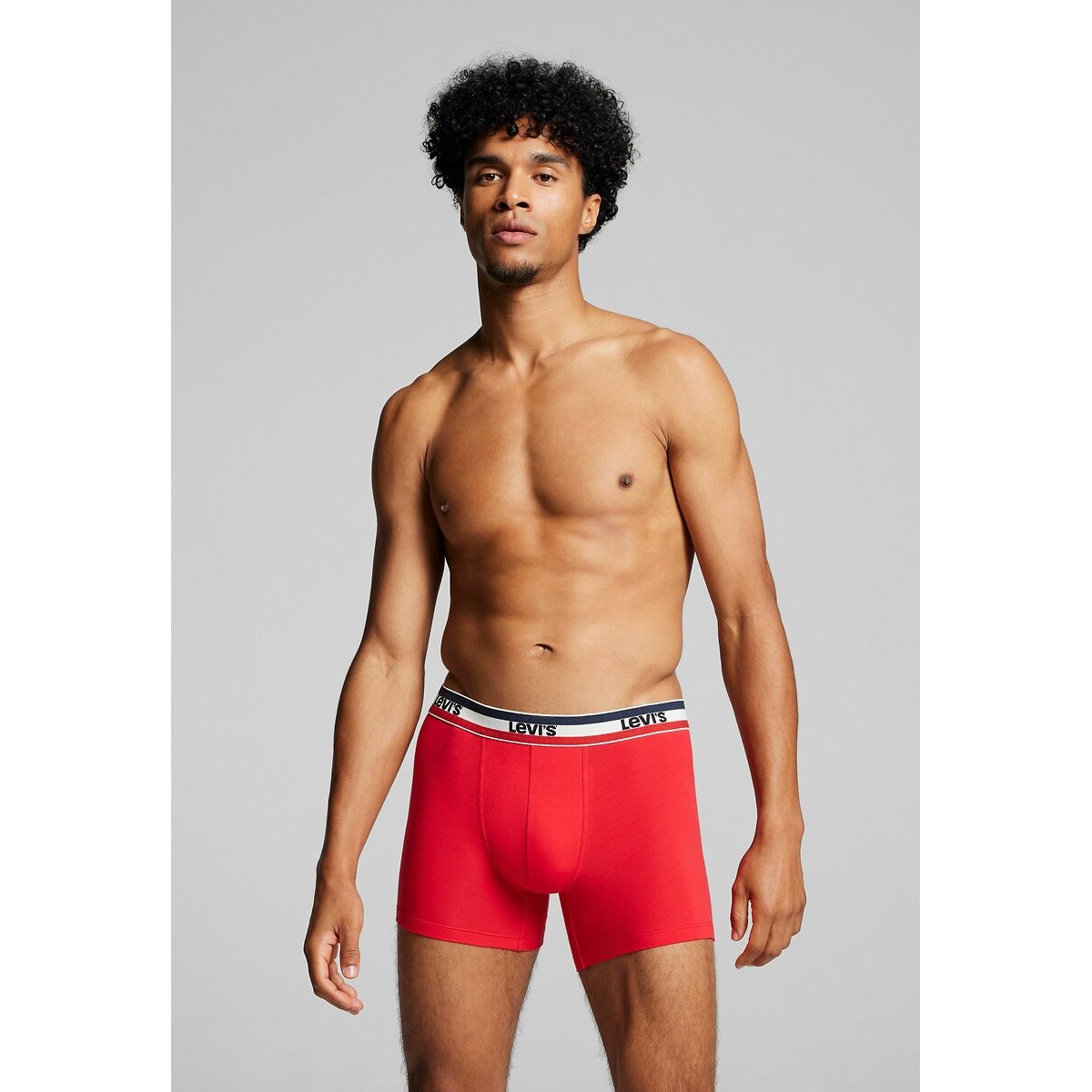 Lot de 2 boxers unis logo sportswear noir + rouge, LEVI'S