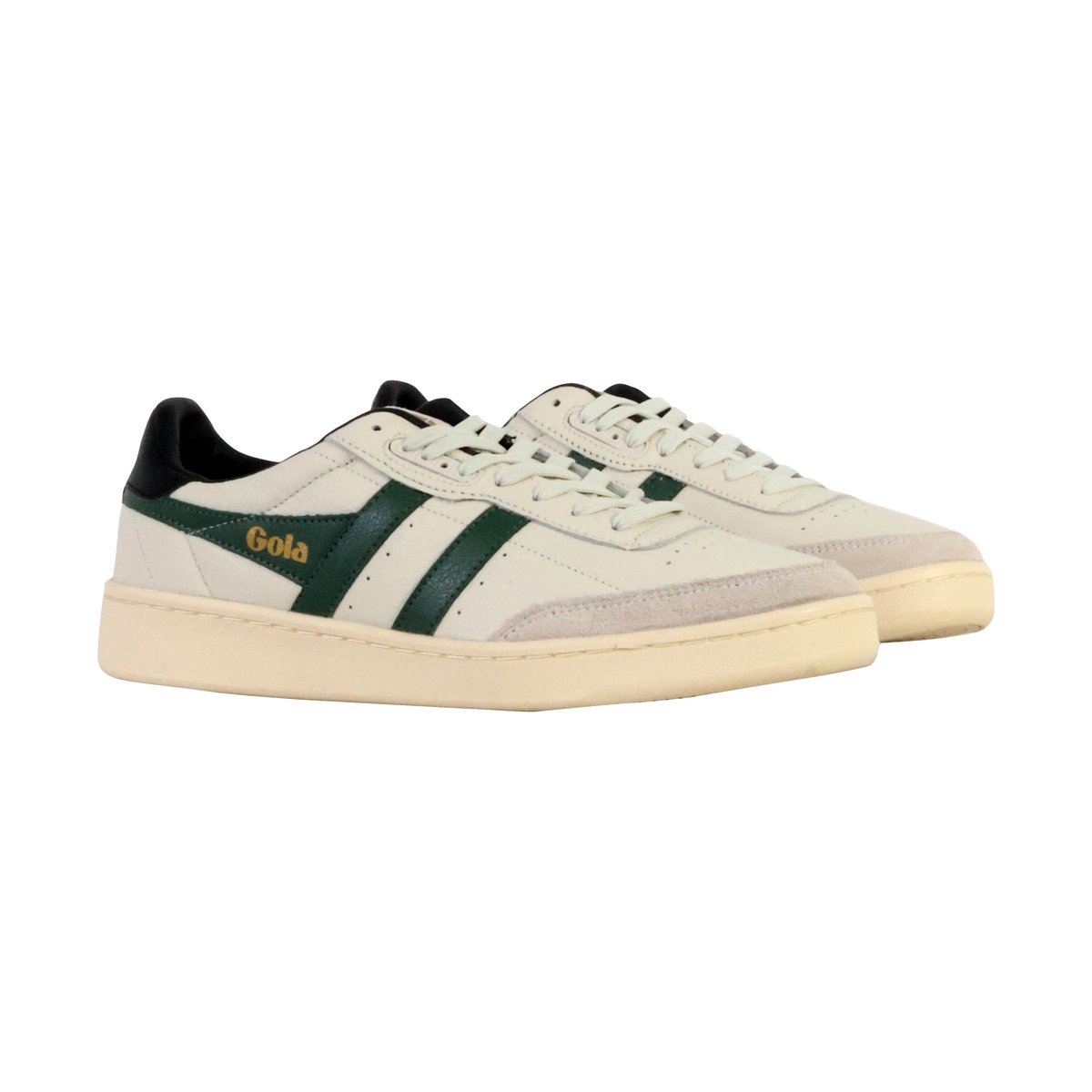 Baskets Contact Leather blanc cassé-vert-noir, GOLA