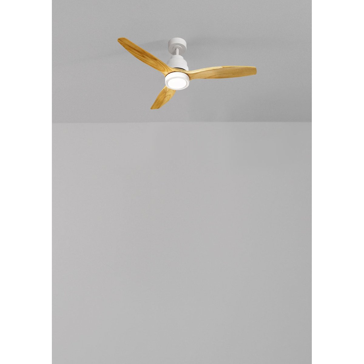 Ventilateur de plafond 40W avec lumière et télécommande WIND STYLANCE NATURAL WOOD blanc/bois naturel, CREATE