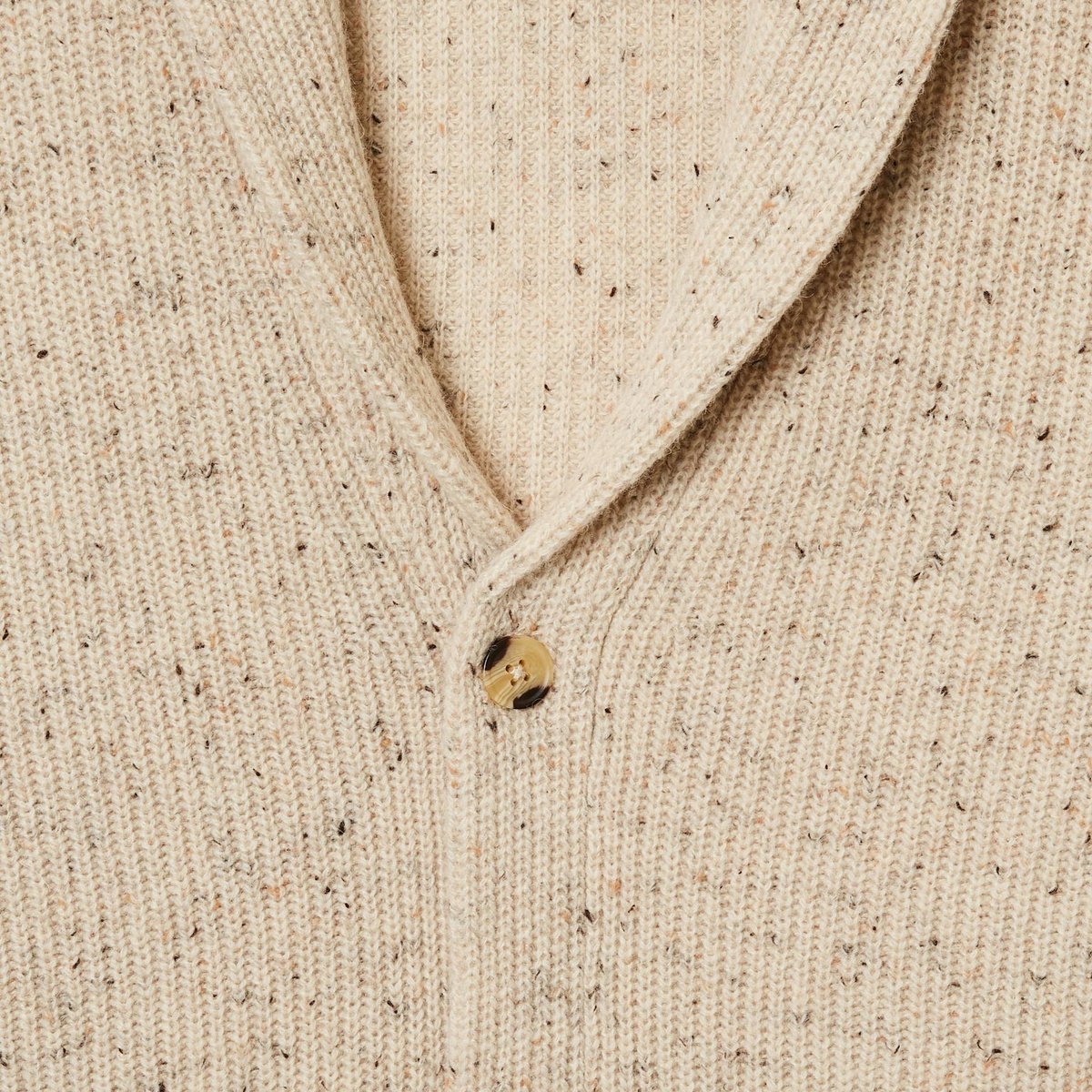 Gilet col châle en laine pleurote, MONOPRIX